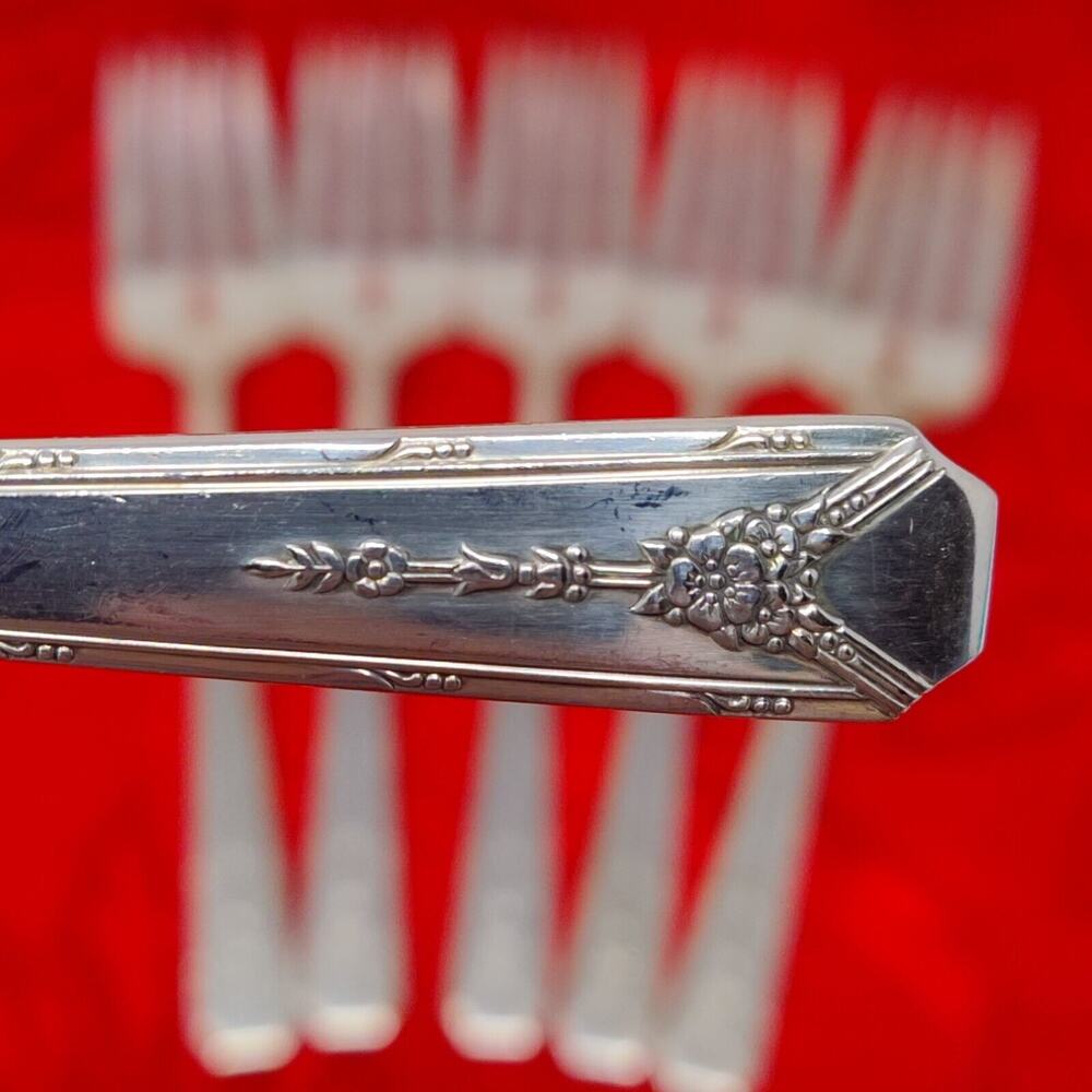 6X Salad Forks Milady by Oneida Community Silverplated Flatware 1940